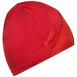 Ny 🥰 Dame Bergans Cecilie V2 Light Wool Beanie (Red Leaf/Energy Red) ❤️