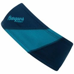 Beste salg ❤️ Dame Bergans Cecilie V2 Light Wool Headband (Deep Sea Blue/ Clear Ice Blue) 👏